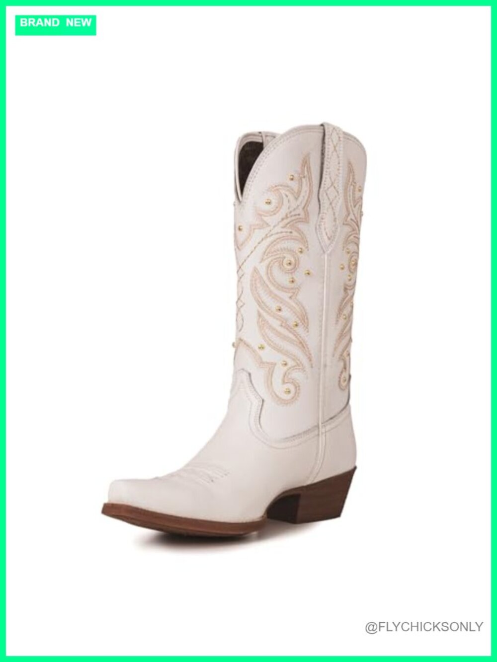 Genuine Leather Cowboy Boots Embroidered Pointed Toe Chunky Heel Rodeo